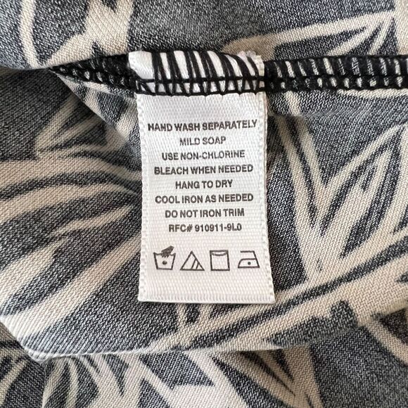 George Womens Blouse Top Faux Wrap V Neck Stretch Pullover Cream Black Large - Picture 12 of 12